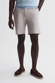 Reiss Stone Southbury Cotton Blend Chino Shorts - Image 3 of 6