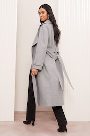 Friends Like These Grey Belted Wrap Coat - Image 5 of 5