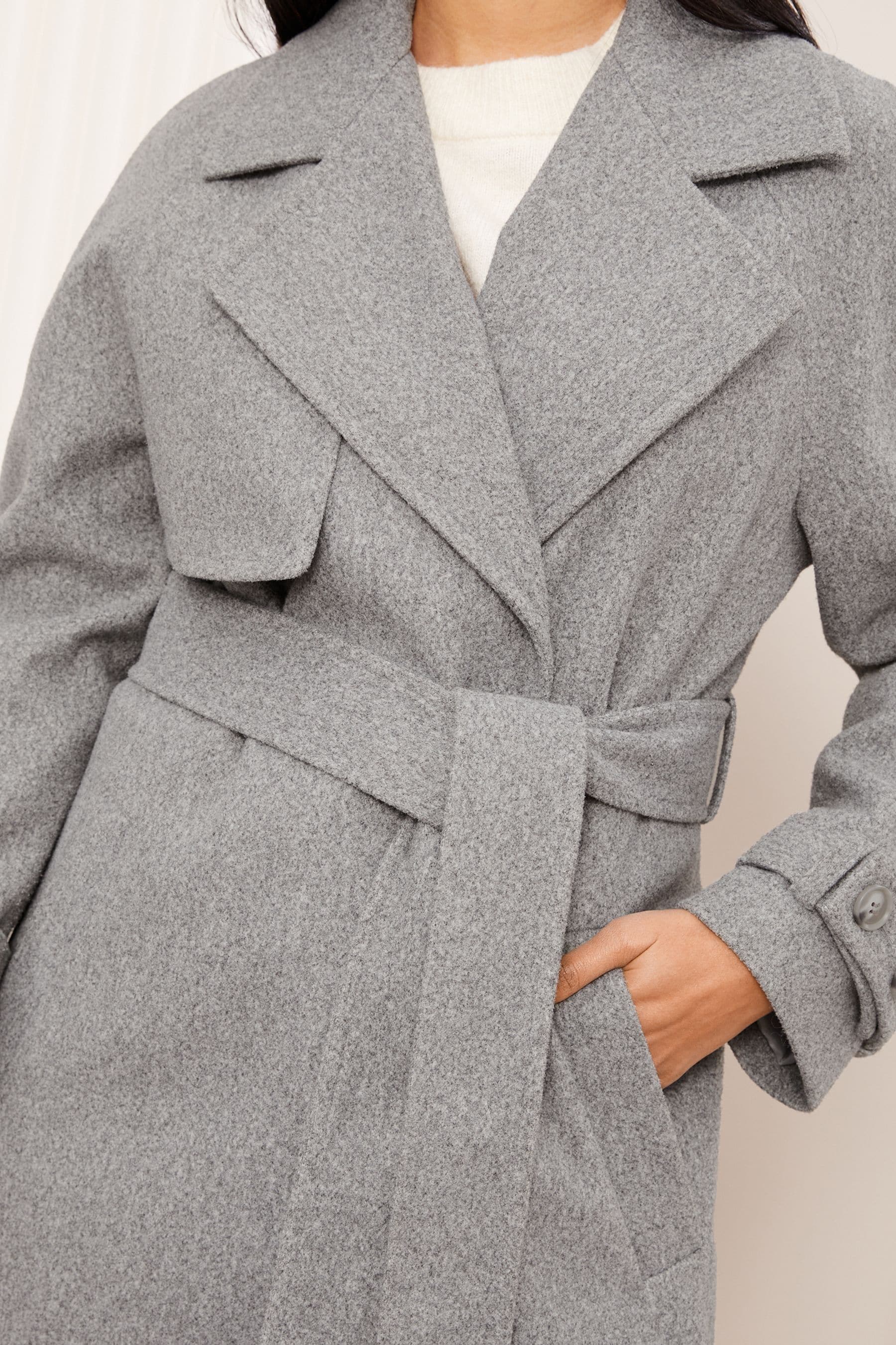 Buy Friends Like These Grey Petite Trench Coat from Next France