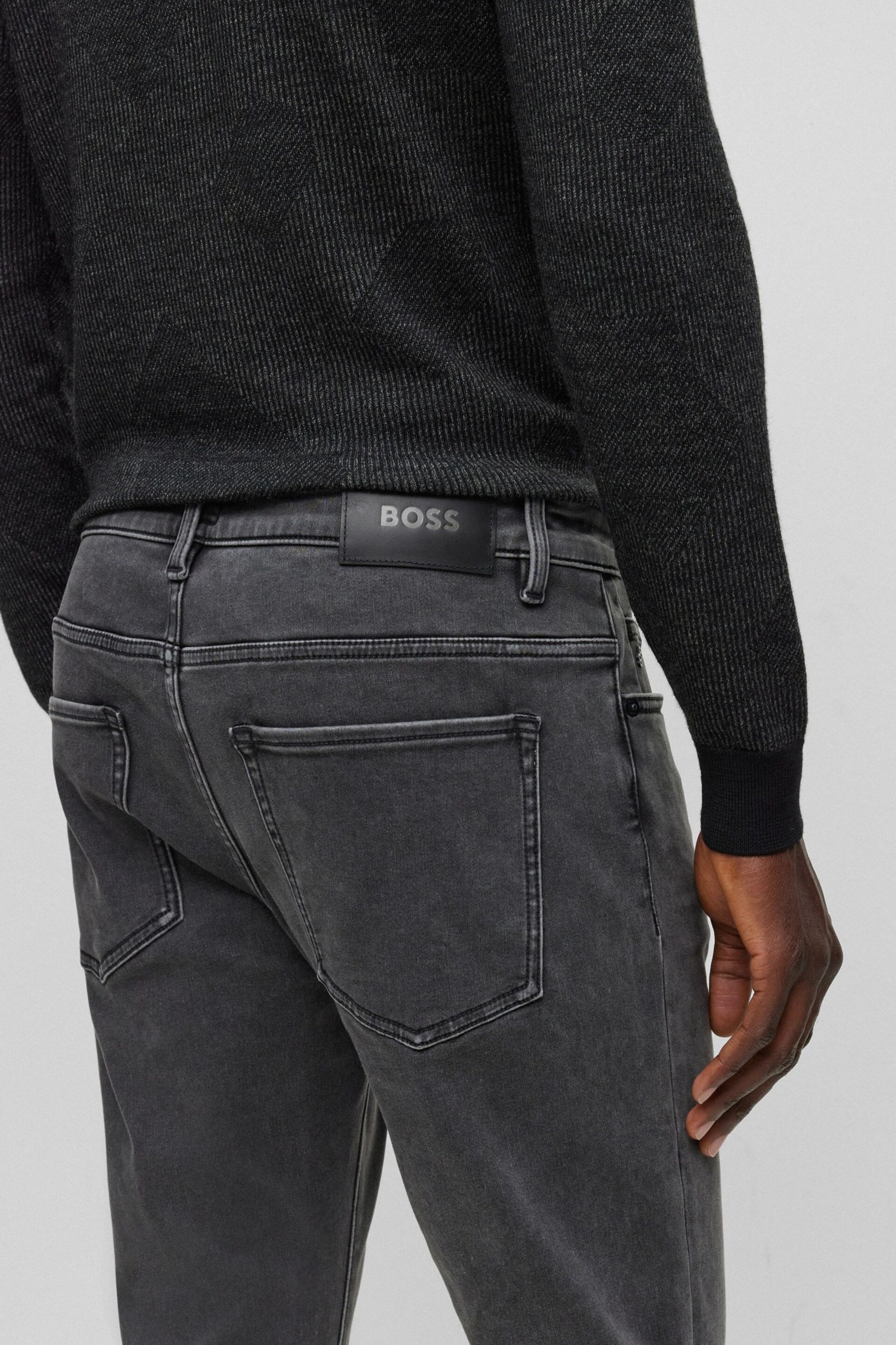 BOSS Dark Grey Delaware Slim Fit Jeans - Image 4 of 5