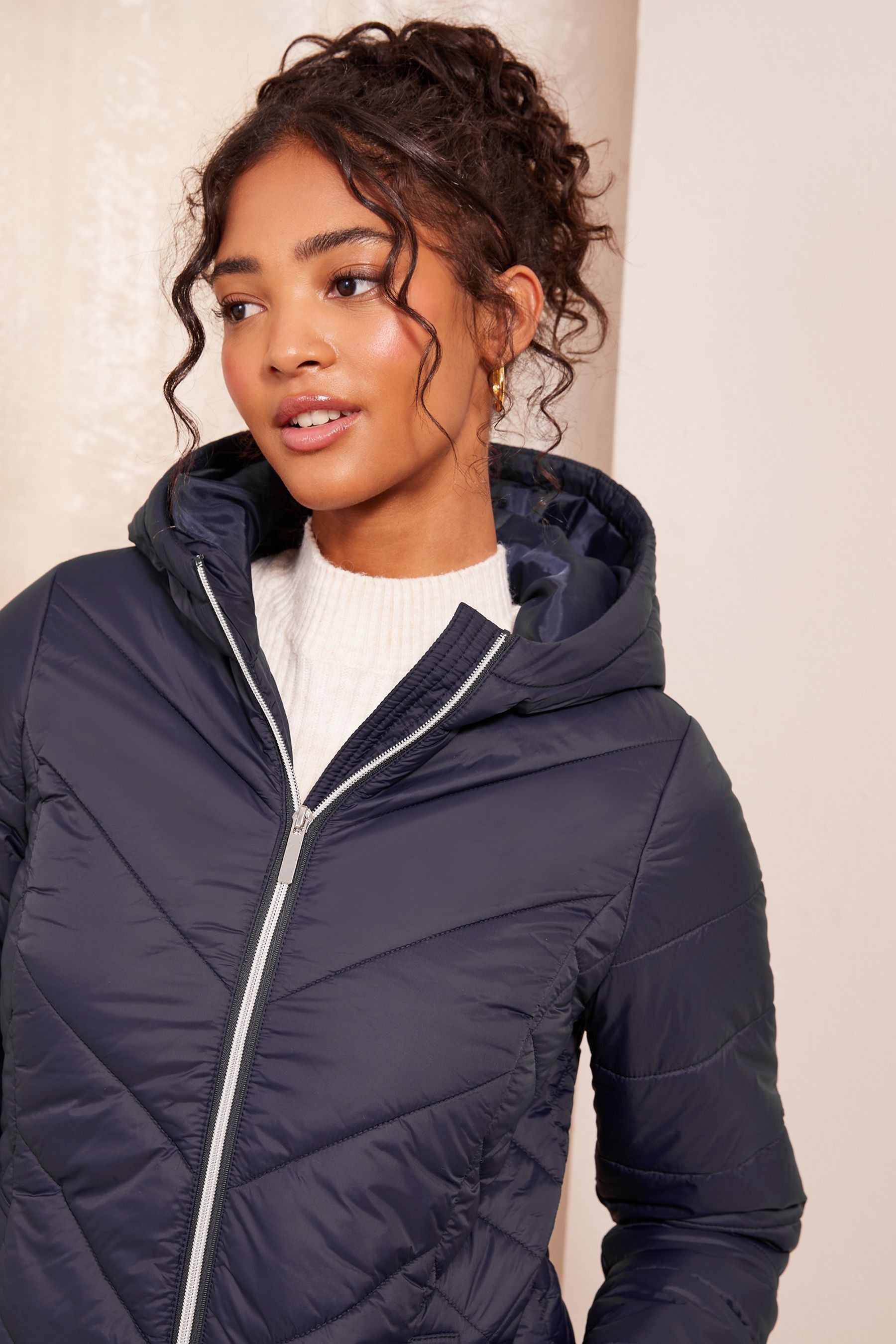 Women's 3 4 length quilted coats top