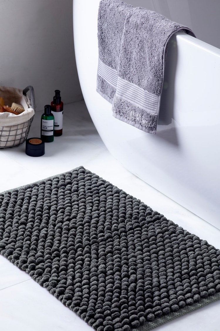 Charcoal Grey Giant Bobble Bath Mat - Image 1 of 5