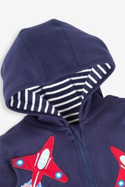 JoJo Maman Bébé Navy Blue Red Arrows Appliqué Reversible Hoodie - Image 4 of 7