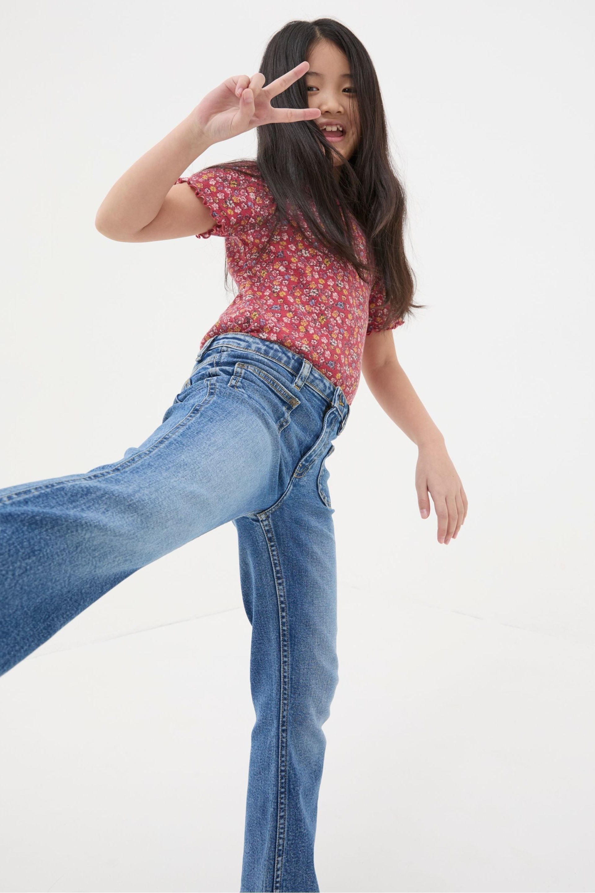 FatFace Blue Flared Denim Jeans - Image 3 of 5