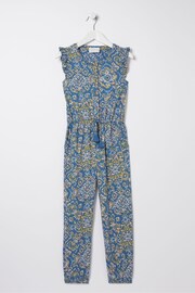 FatFace Blue Aztec Jersey Printed Jumpsuit - Image 4 of 4