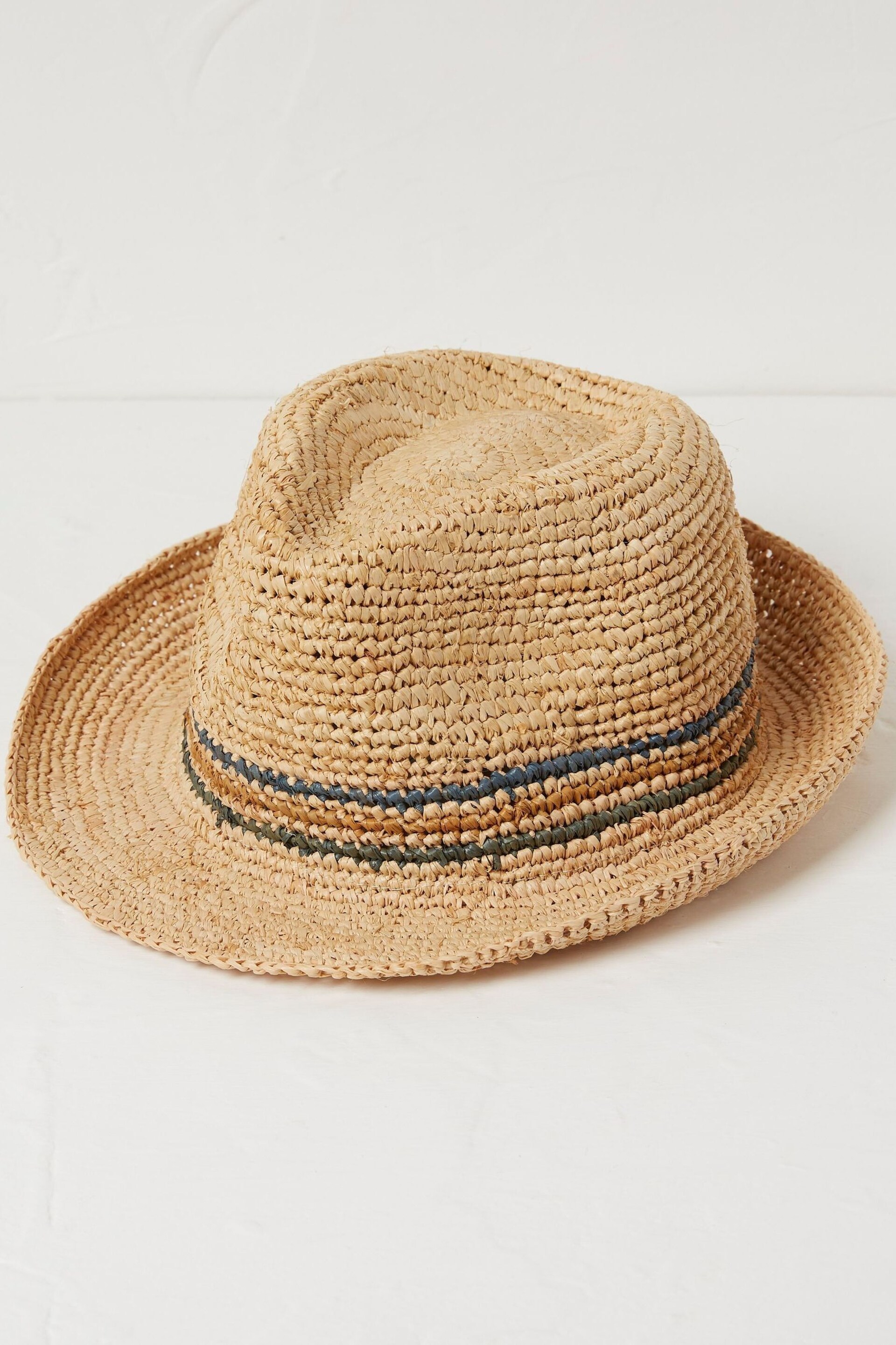 FatFace Natural Stripe Trilby Hat - Image 1 of 2