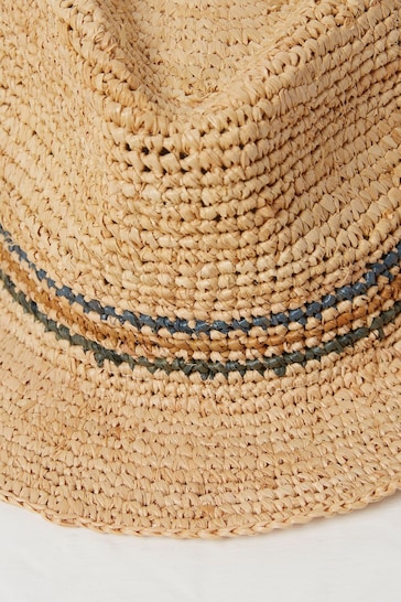 FatFace Natural Stripe Trilby Hat