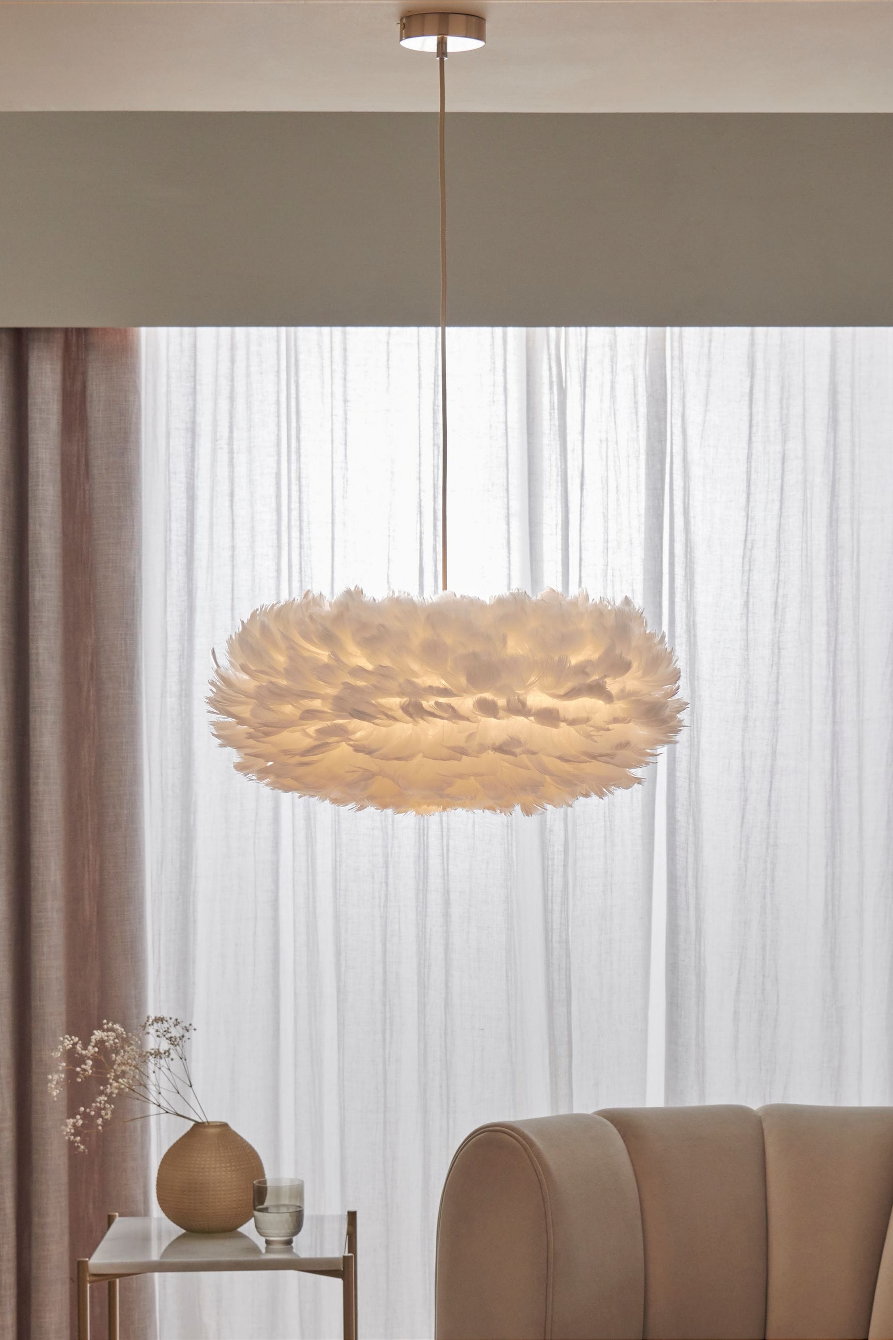 Buy Lipsy White Feather Pendant Light from the AspennigeriaShops online shop