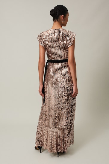 Phase Eight Silver Enja Sequin Maxi Dress