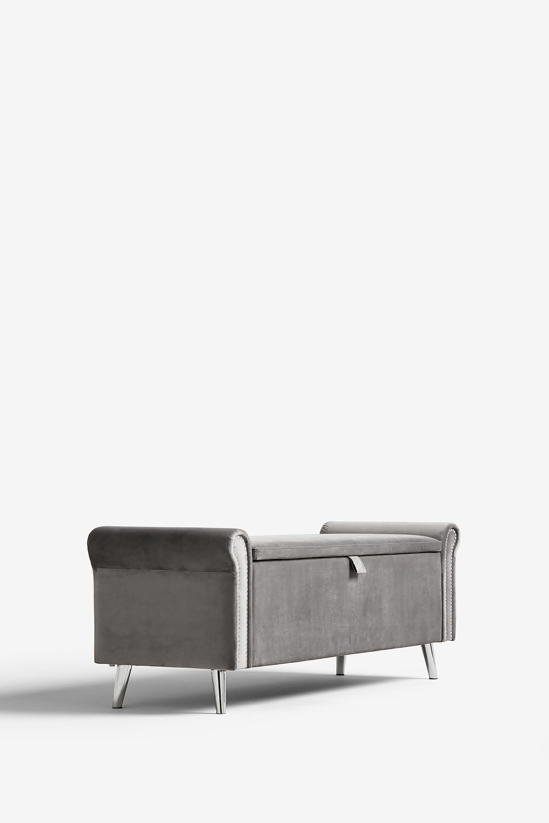 Buy Opulent Velvet Steel Grey Palais Storage Ottoman Blanket Box from Next Ireland