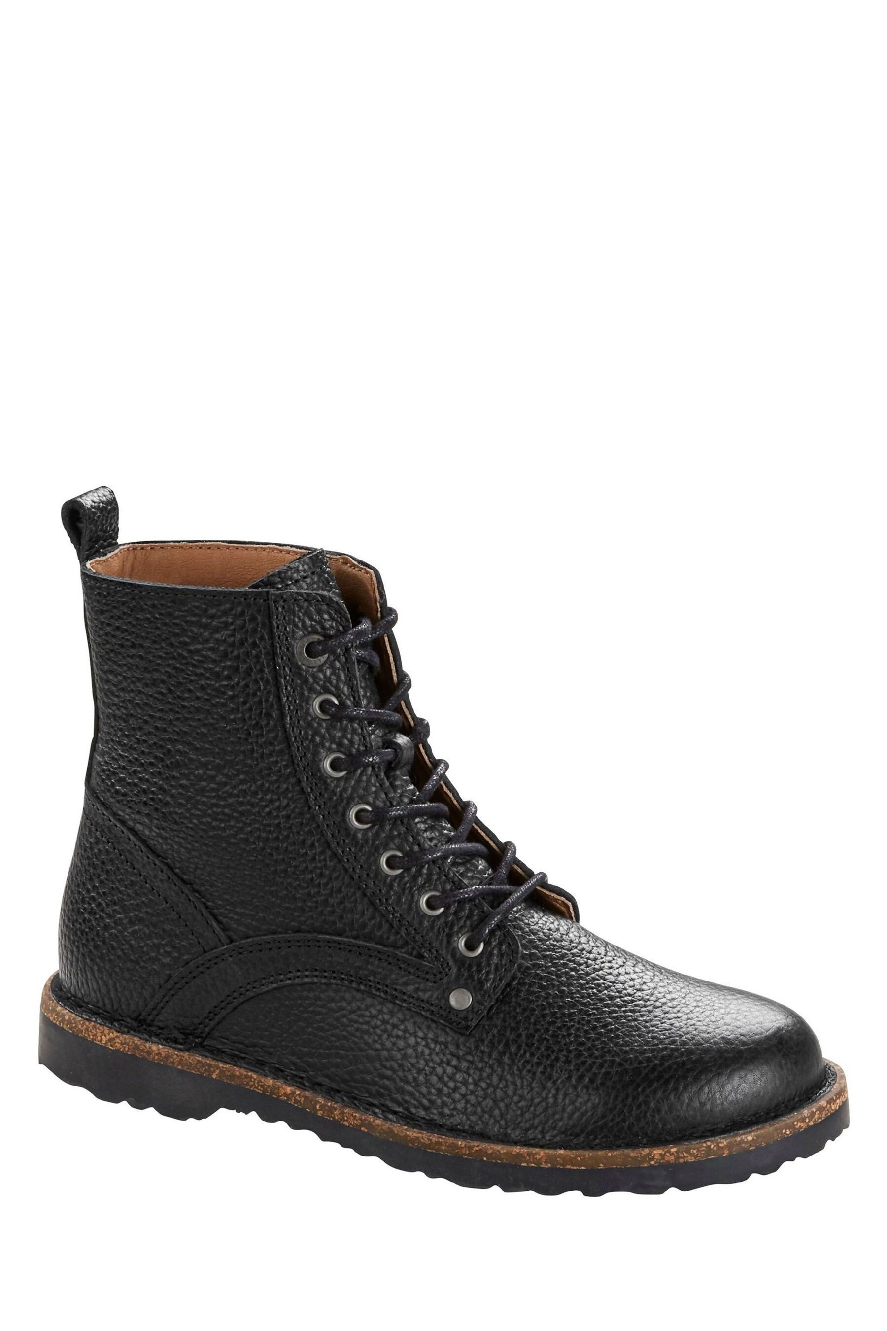 Buy Birkenstock Black Grained Leather Lace Up Boots from Next Luxembourg