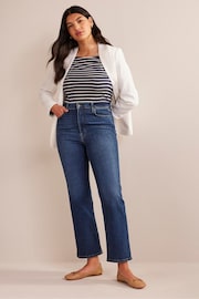 Boden Navy Blue High Rise True Straight Jeans - Image 4 of 8