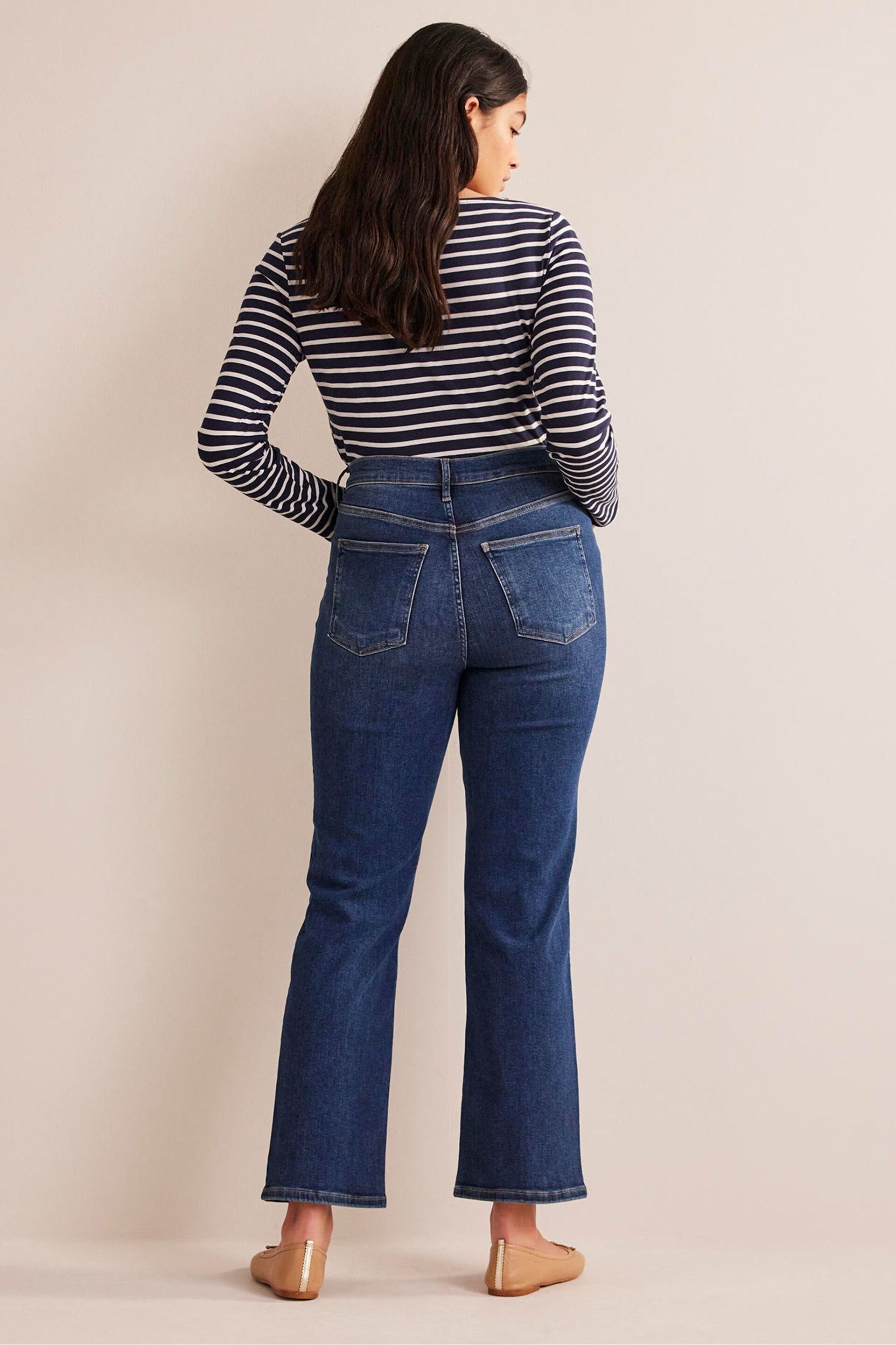 Boden Navy Blue High Rise True Straight Jeans - Image 5 of 8