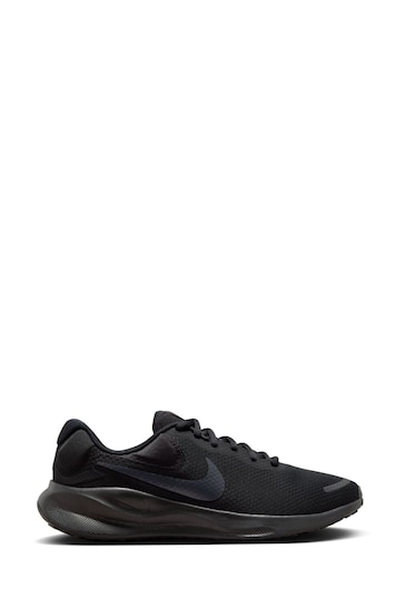 Nike Black Regular Fit Revolution 7 Extra Wide Road Running Trainers