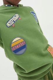 FatFace Green Badge Sweat Popover Hoodie - Image 3 of 4