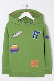 FatFace Green Badge Sweat Popover Hoodie - Image 4 of 4