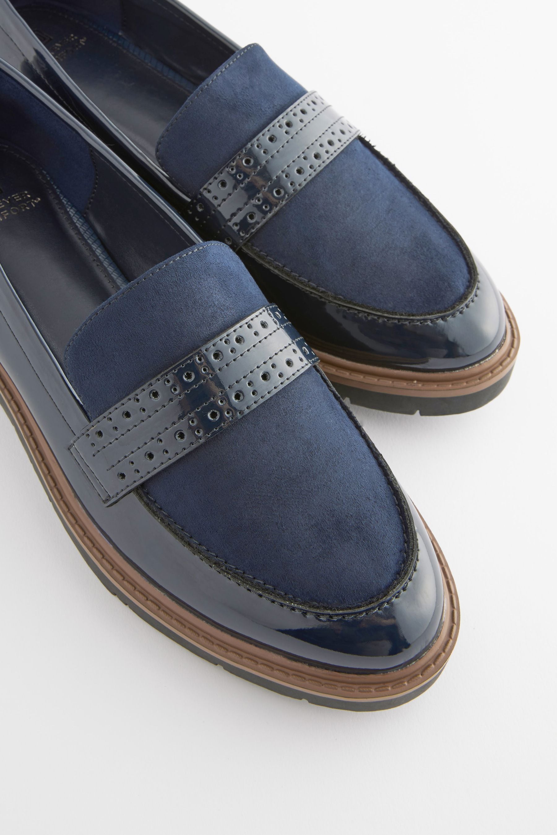 Chunky navy loafers 2025