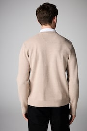 Neutral Oxford Crew Neck Regular 100% Cotton Mock Shirt Jumper - Image 3 of 7