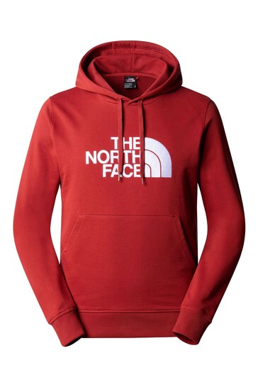 The North Face Red Mens Light Drew Peak Pullover Hoodie