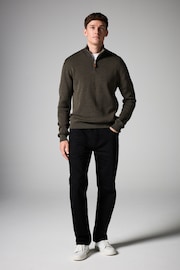 Green Plain Regular Fit Knitted Premium Textured 100% Cotton Jumper - Image 2 of 7