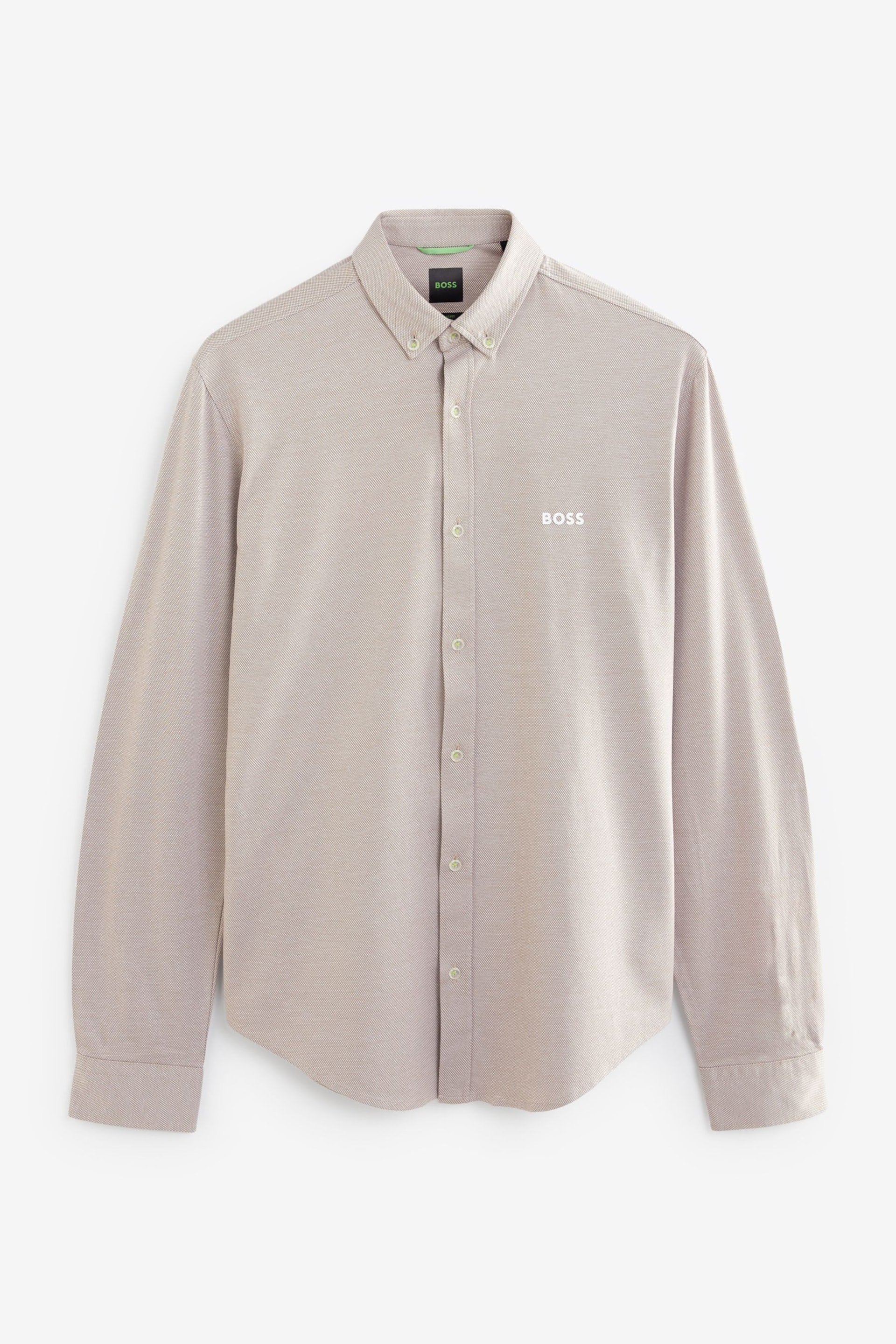 BOSS Beige Biado Long Sleeve Jersey Shirt - Image 6 of 6