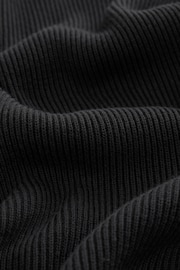 Black 100% Cotton Rib Texture Crew Jumper - Image 8 of 8