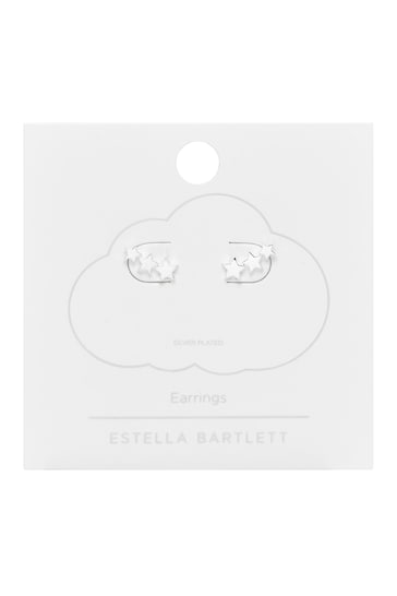 Estella Bartlett Silver Trio Star Ear Studs
