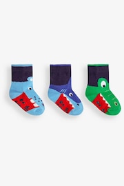 JoJo Maman Bébé Boys' 3-Pack Snappy Water Creature Socks - Image 2 of 2