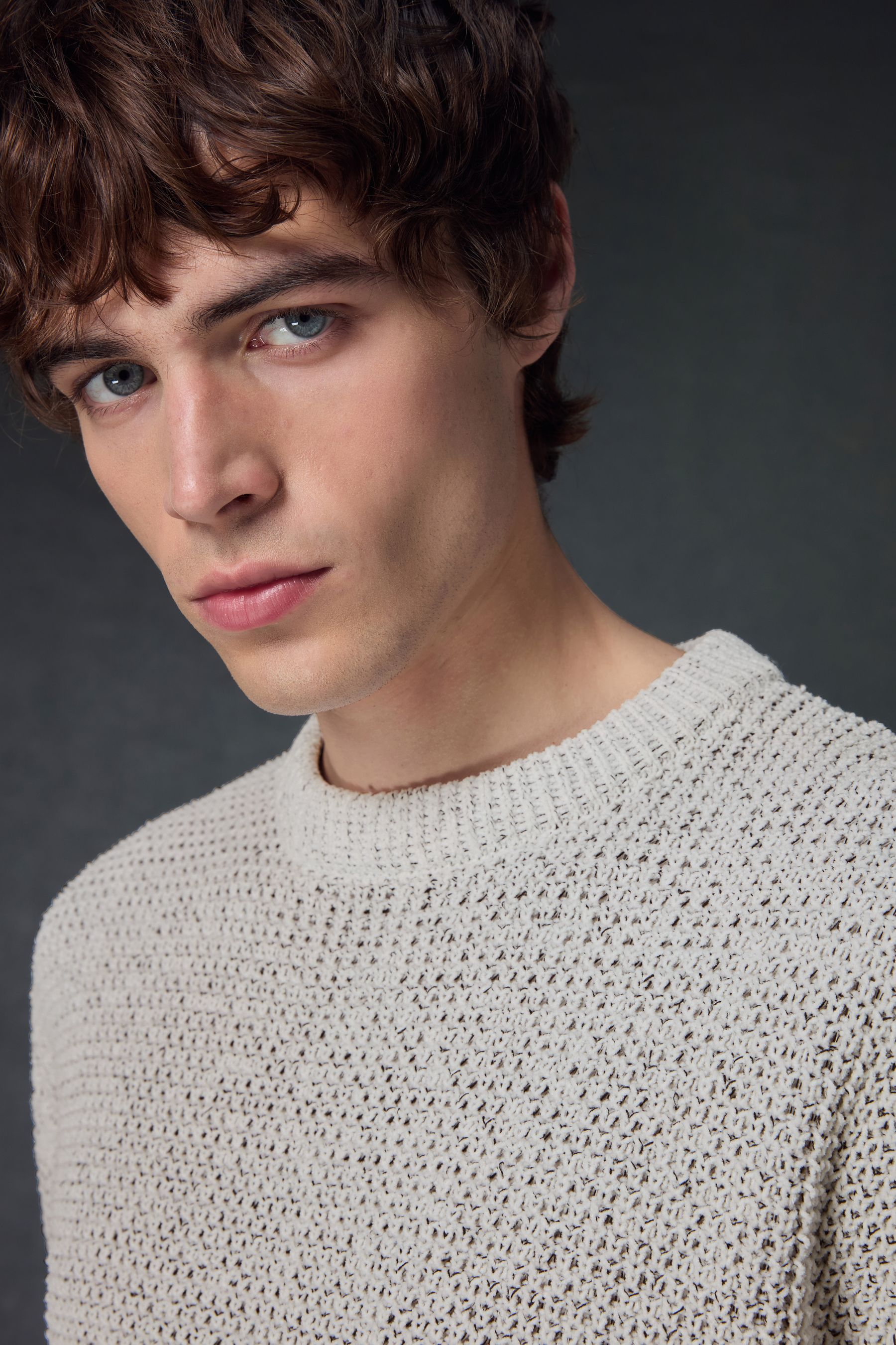 Chenille crew neck sweater shop