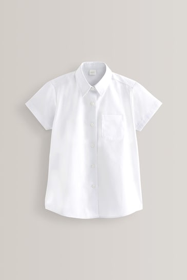 White Regular Fit 5 Pack Short Sleeve School Shirts (3-18yrs)