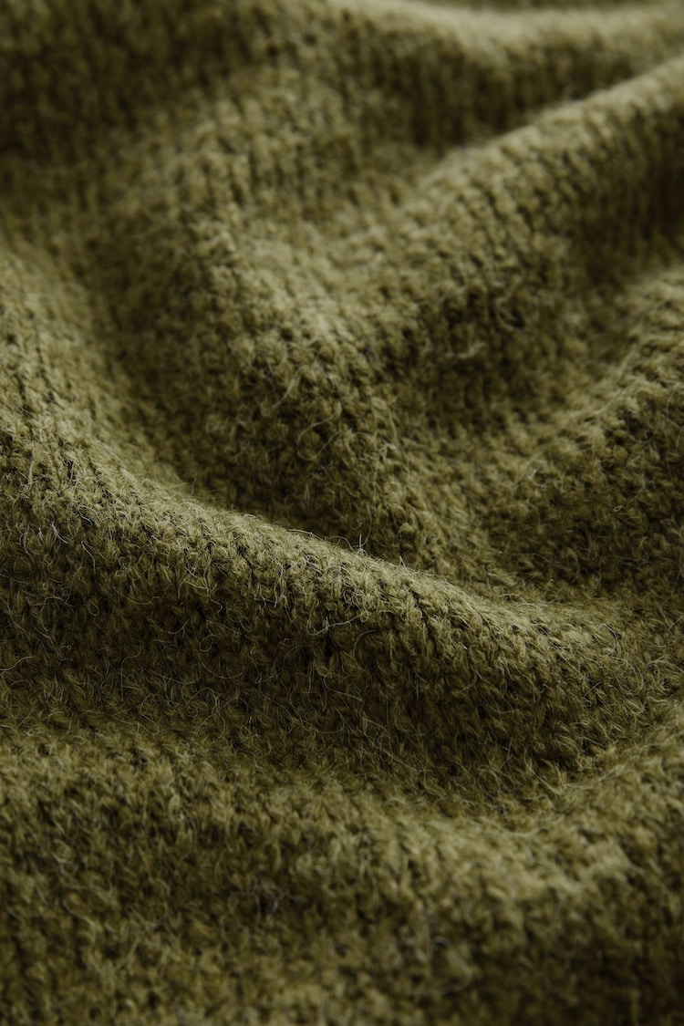 Green Relaxed Fit Fluffy Textured Crew Jumper - Image 6 of 6