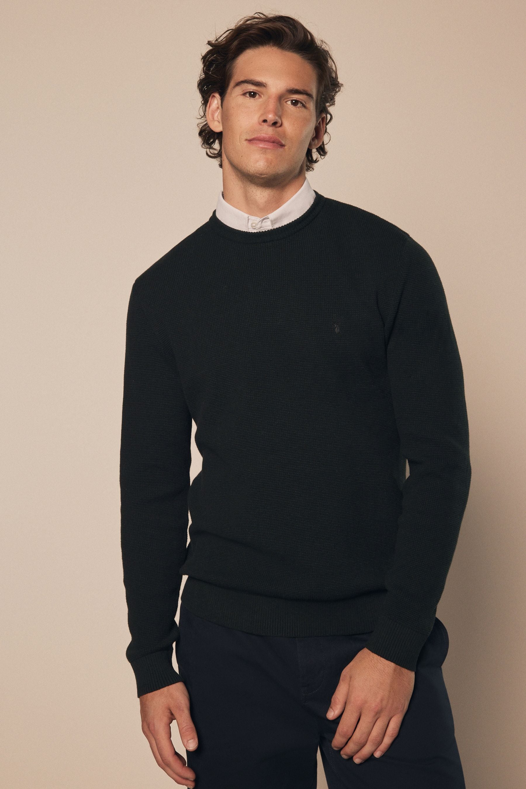 Next jumper with shirt collar best sale