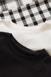 Black/White Cotton Woven Check Pyjamas 2 Pack (3-16yrs) - Image 4 of 5