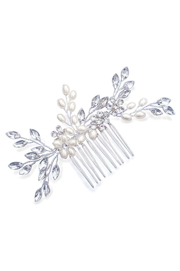 Ivory & Co Silver Pearl Shimmer Crystal Comb