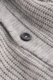 Light Grey Relaxed Fit Polo Neck Jumper with Wool - Image 6 of 7