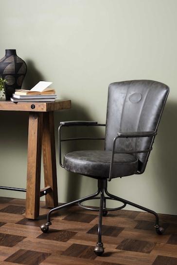 Barker and Stonehouse Grey Grouse Faux Leather Swivel Office Chair