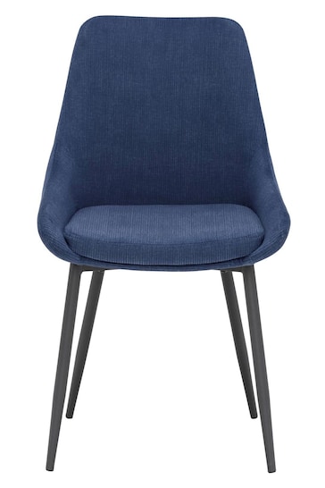 Barker and Stonehouse Blue Emmett Cord Fabric Dining Chair