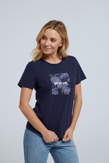 Animal Womens Blue Carina Organic Graphic T-Shirt