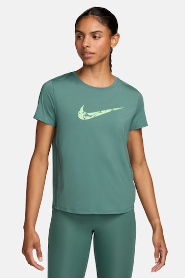 Nike Green Dri-FIT One Swoosh Short Sleeve Running Top