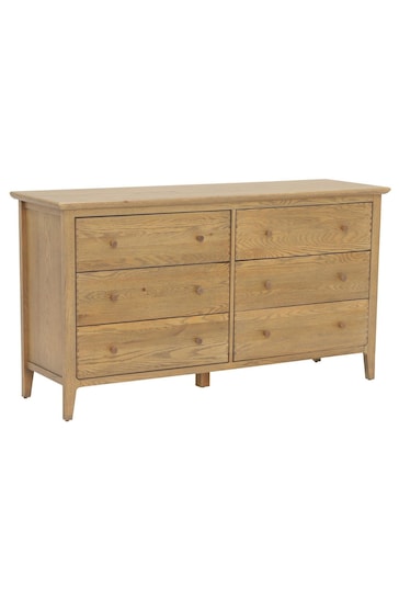 Barker and Stonehouse Brown Runswick Wood 3 Over 3 Drawer Chest