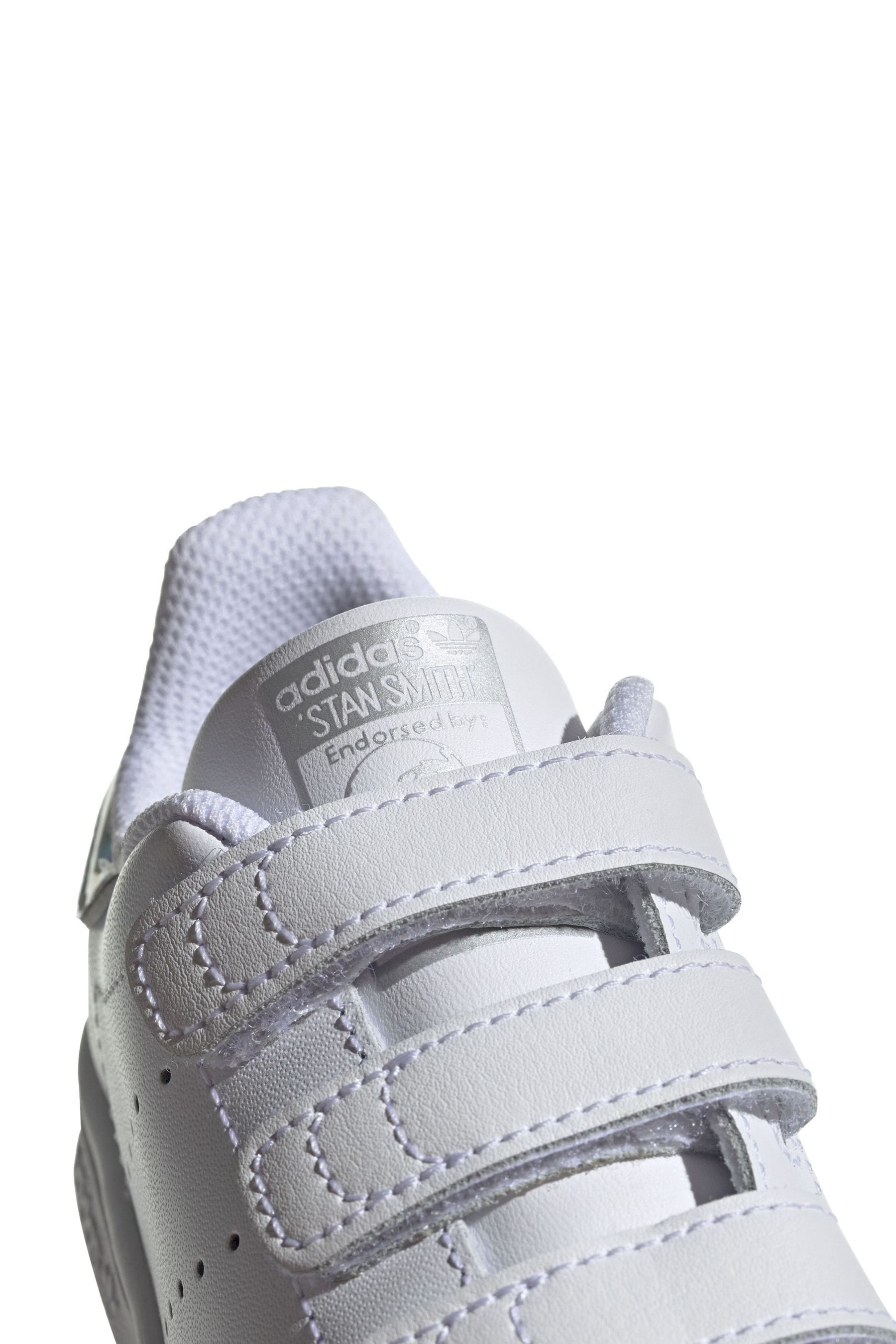 Buy adidas Originals White Iridescent Stan Smith Junior Trainers