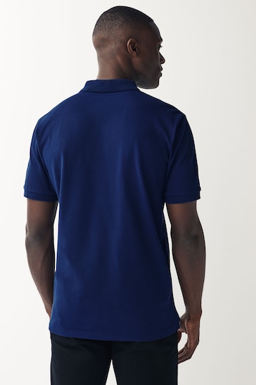 Blue Rich Slim Pique Polo Shirt