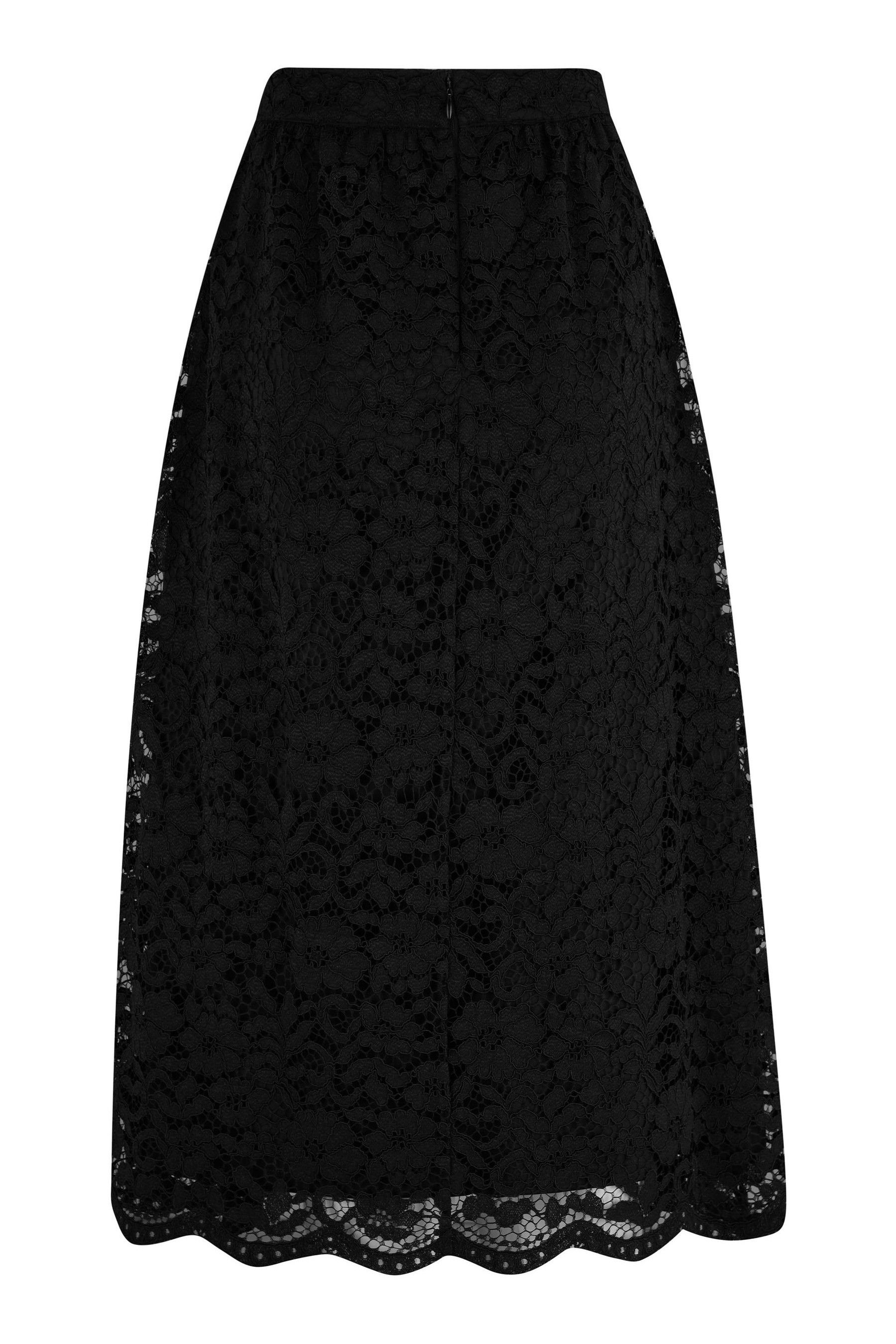 Black lace detail skirt top
