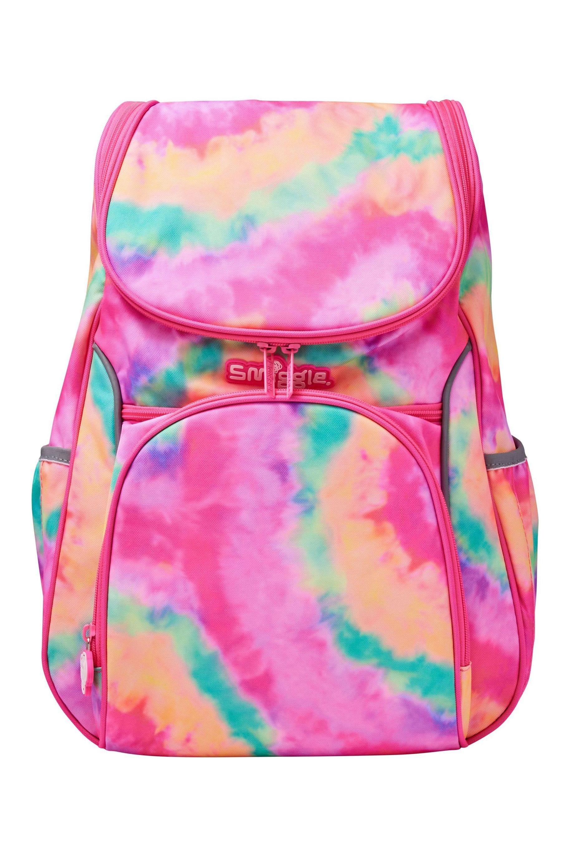 Smiggle Pink Vivid Access Backpack with Reflective Tape