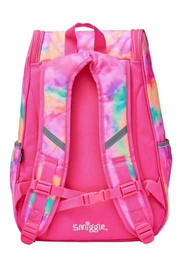 Smiggle Pink Vivid Access Backpack with Reflective Tape