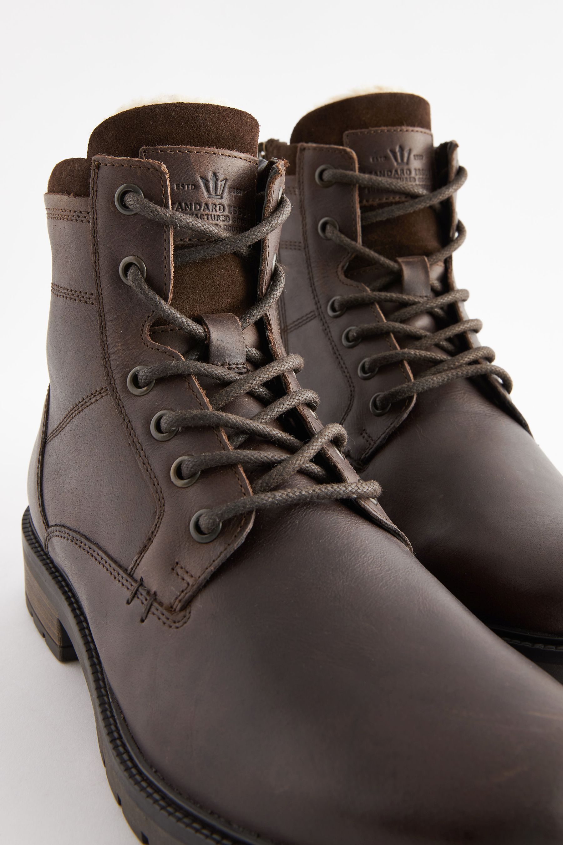 Brown Leather Warm Lined Boots