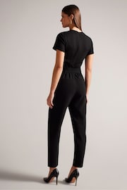 Ted Baker Graciej High Waisted Belted Tapered Cargo Black Jumpsuit - Image 2 of 5