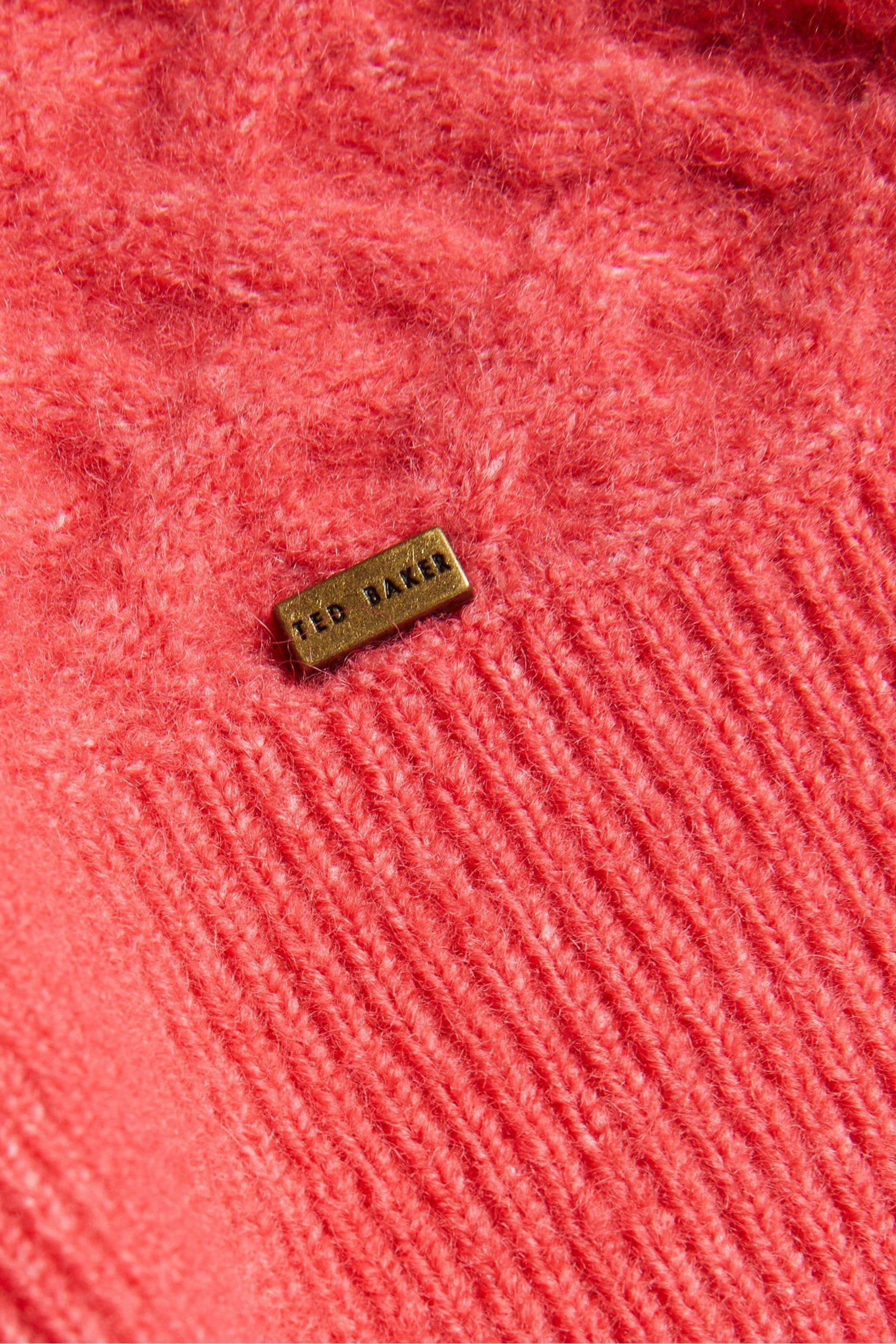 Ted Baker Pink Easy Fit Morlea Horizontal Cable Sweater - Image 5 of 6