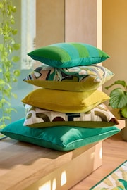 Bright Green 50 x 30cm Velvet stripe Cushion - Image 4 of 6