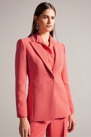 Ted Baker Pink Bertaah Single Breasted Feature Collar Blazer